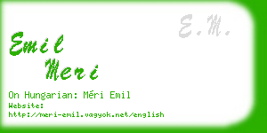 emil meri business card